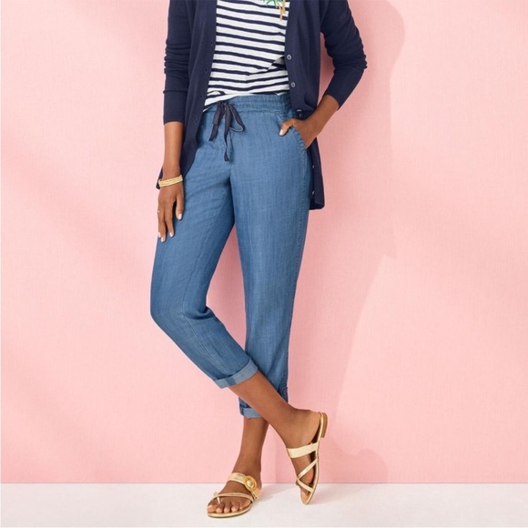 Talbots Lyocell linen blend Chambray Pants szM - Picture 14 of 14